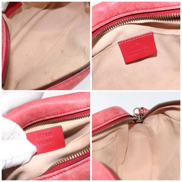 GUCCI GG Marmont Chain Shoulder Bag Leather Red Gold 447632 Auth ep9033 - Picture 15 of 16